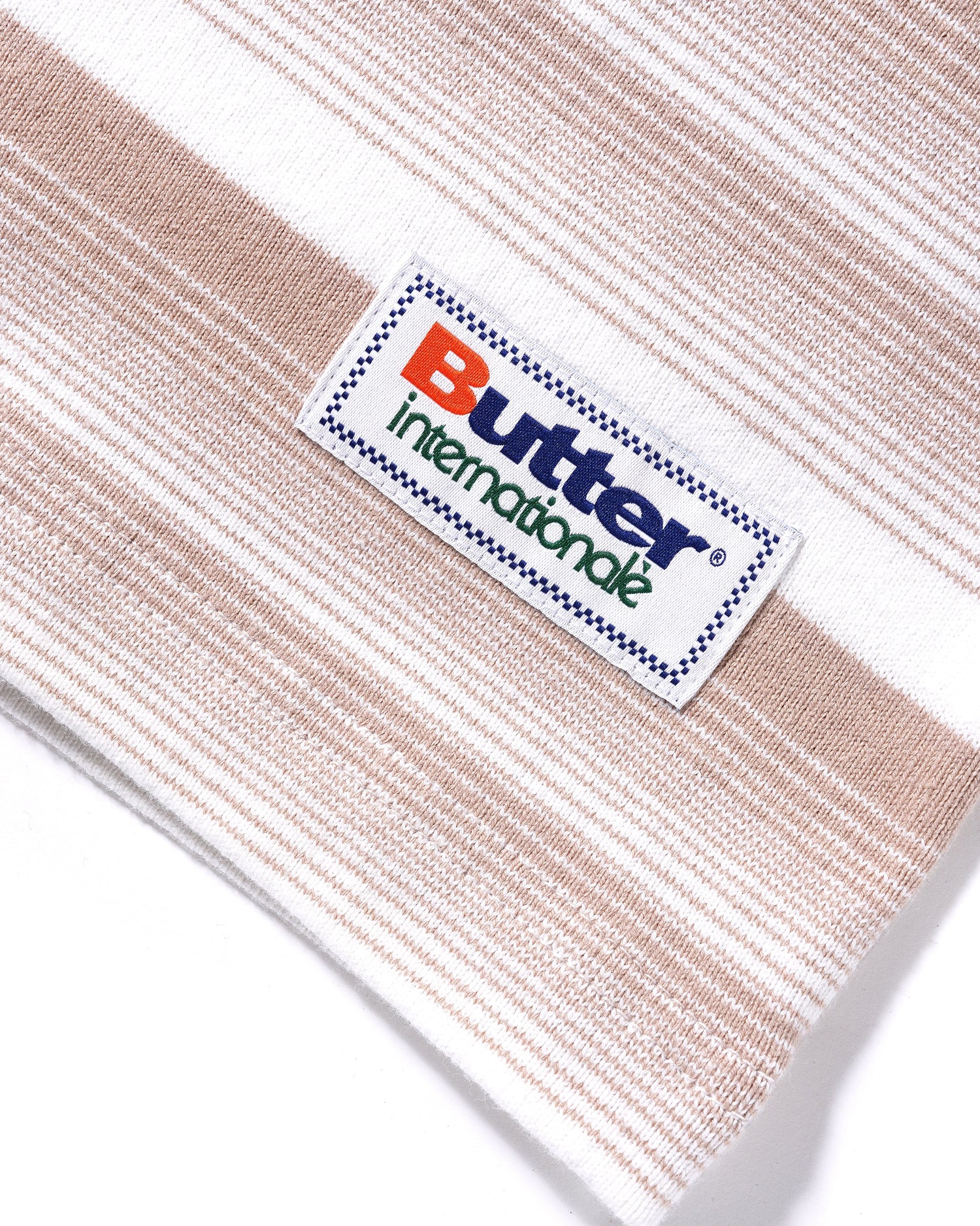 Internationale Striped Tee, White / Khaki