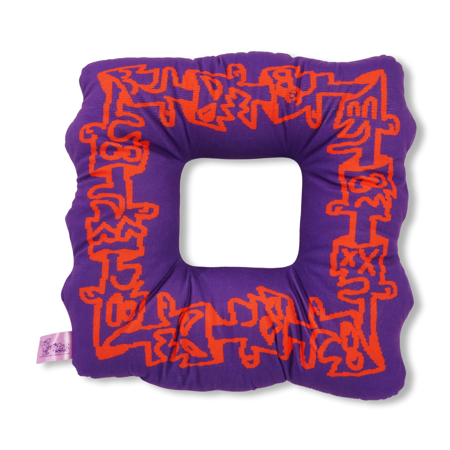 Logo Plush Cushion, Purple