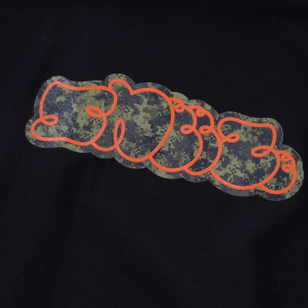 Sneeze Camo Logo Tee, Black