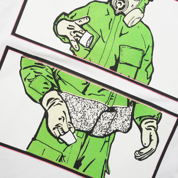 The Trilogy Tapes TTT Gas Mask Instruction L/S Tee, White