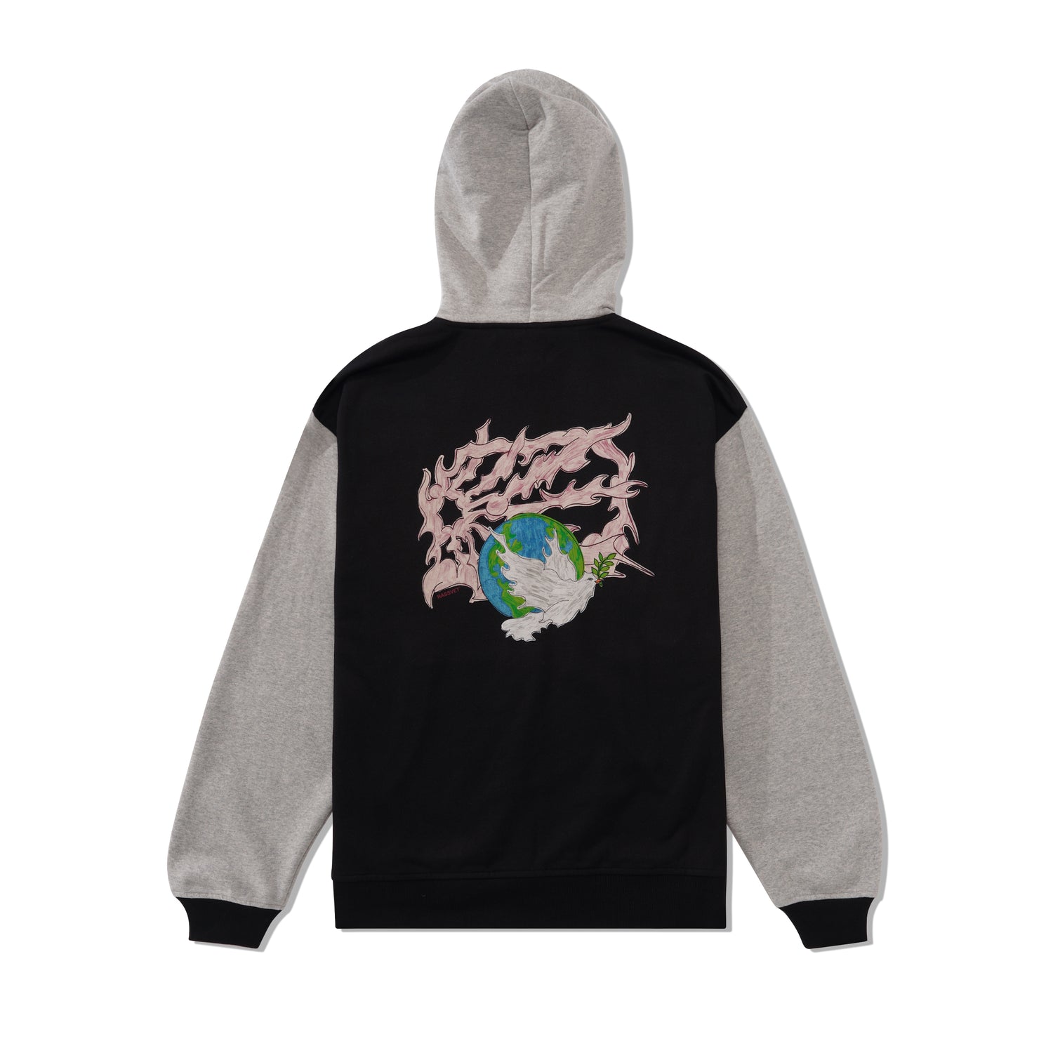 Dove Peace Zipped Pullover, Black