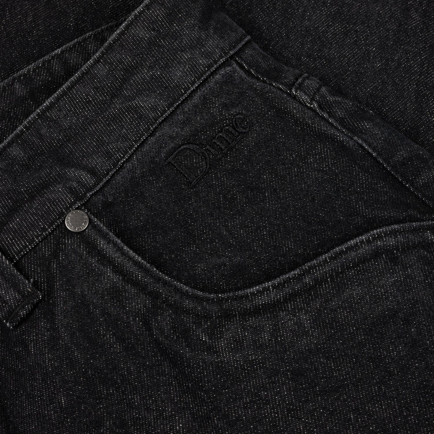 Classic Baggy Denim Pants, Black Washed