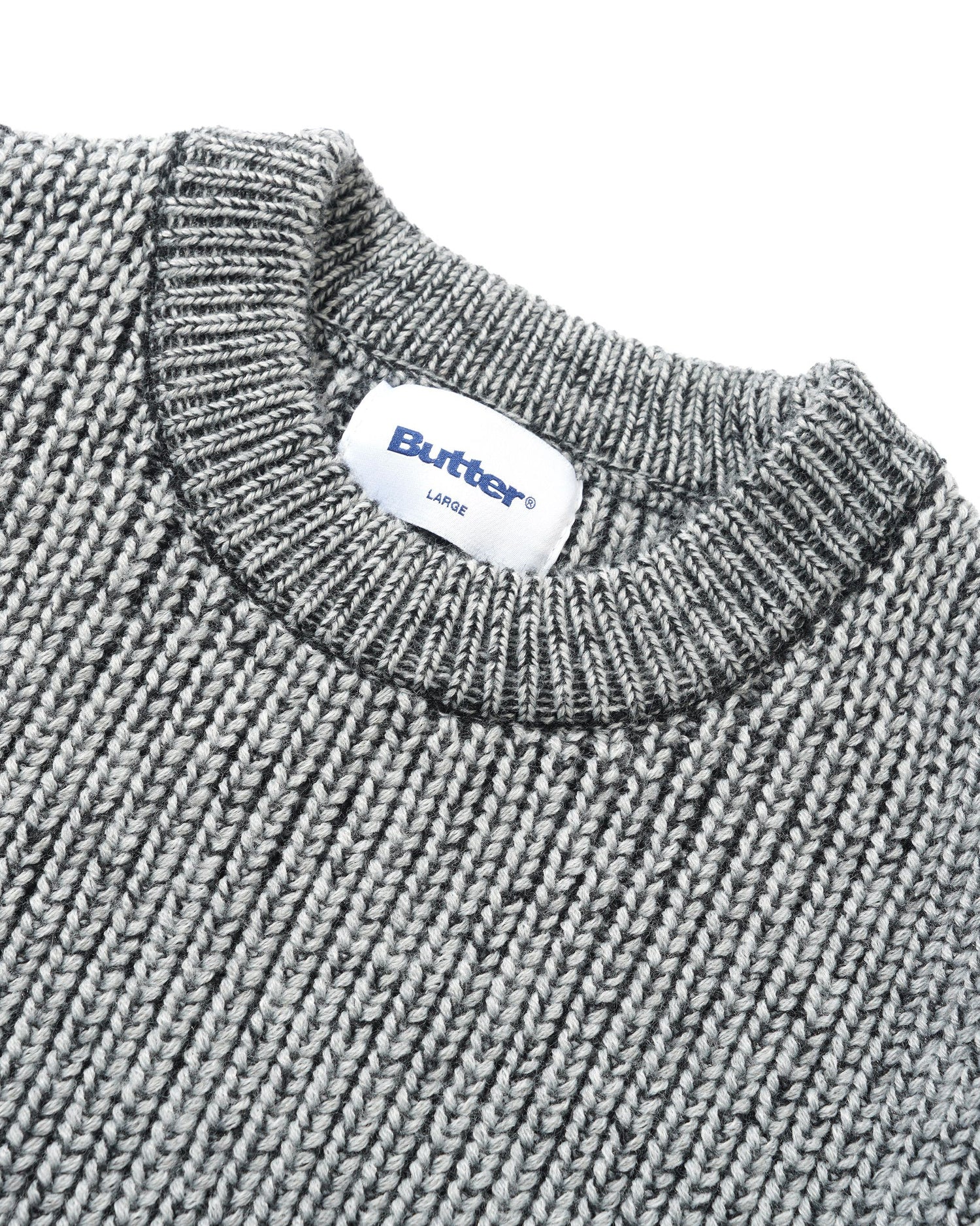 Drain Knit Sweater, Grey
