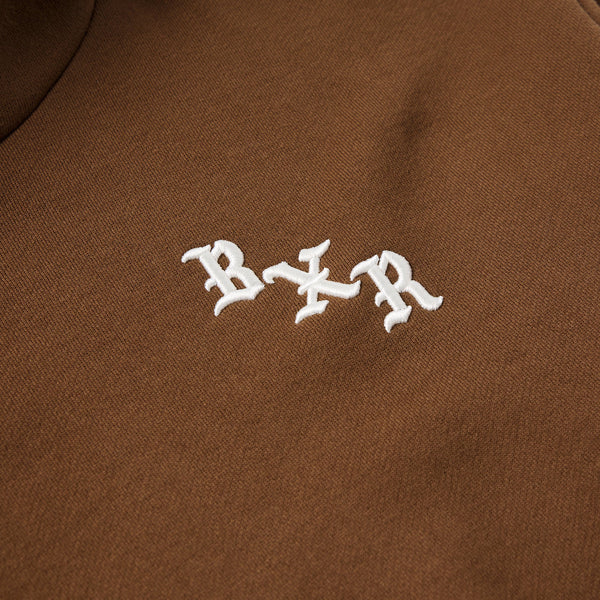 Born X Raised Embroidered Pullover Hood, Walnut / Cream
