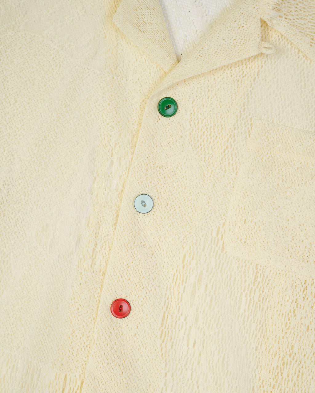 Engineered Mesh S/S Button Up, Natural