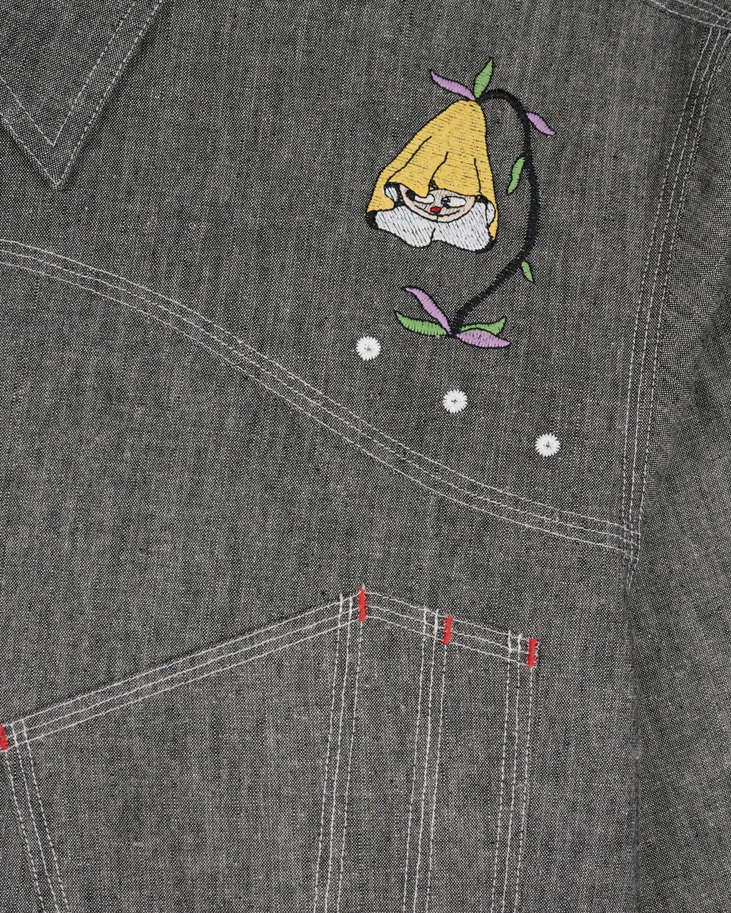 Garden Party Chambray Button Up Shirt, Grey