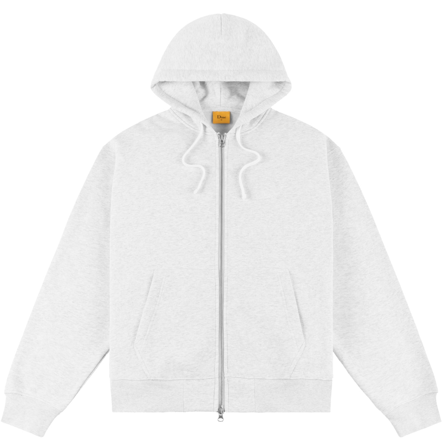 Cursive Small Logo Zip Hood, Ash