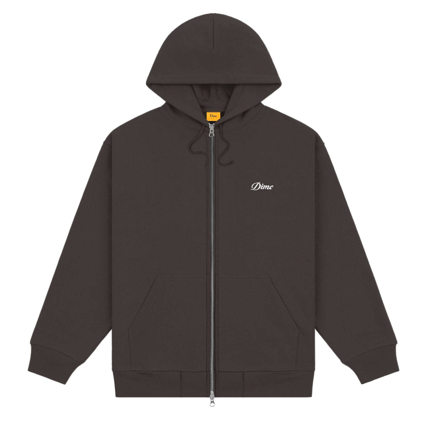 Cursive Small Logo Zip Thru Hood, Vintage Black