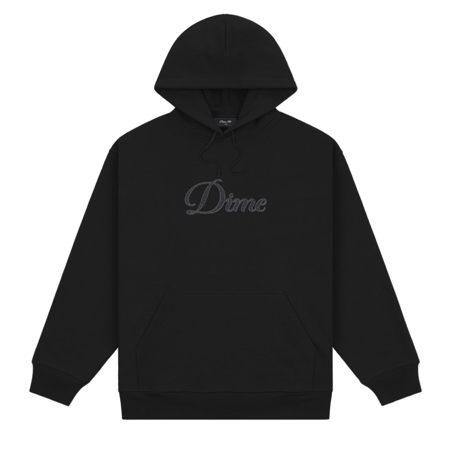 Cursive Logo Pullover Hood, Black
