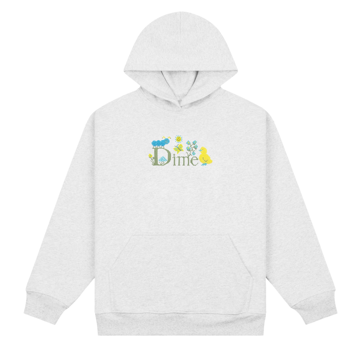 Classic Cross Stitch Hoodie, Ash