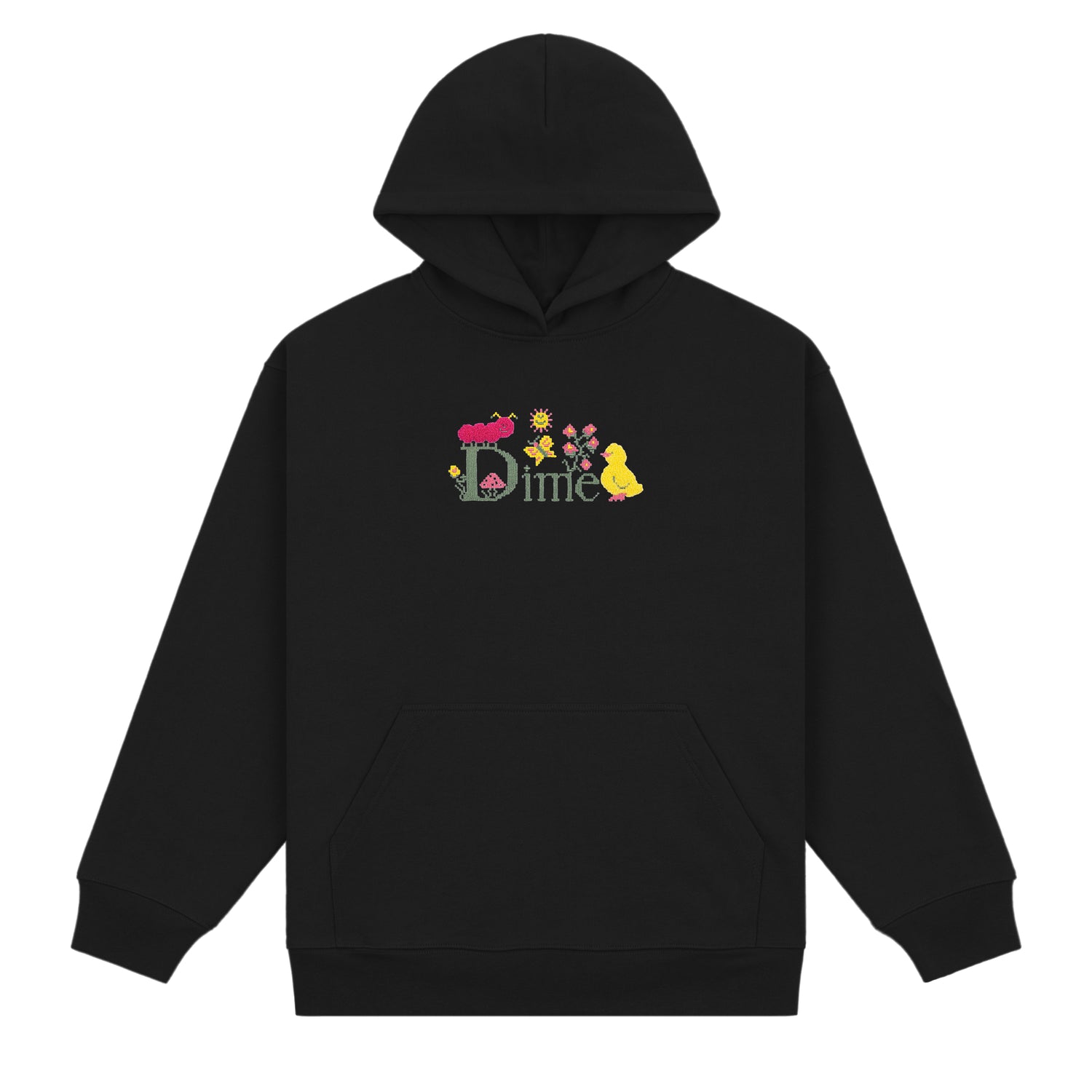 Classic Cross Stitch Hoodie, Black