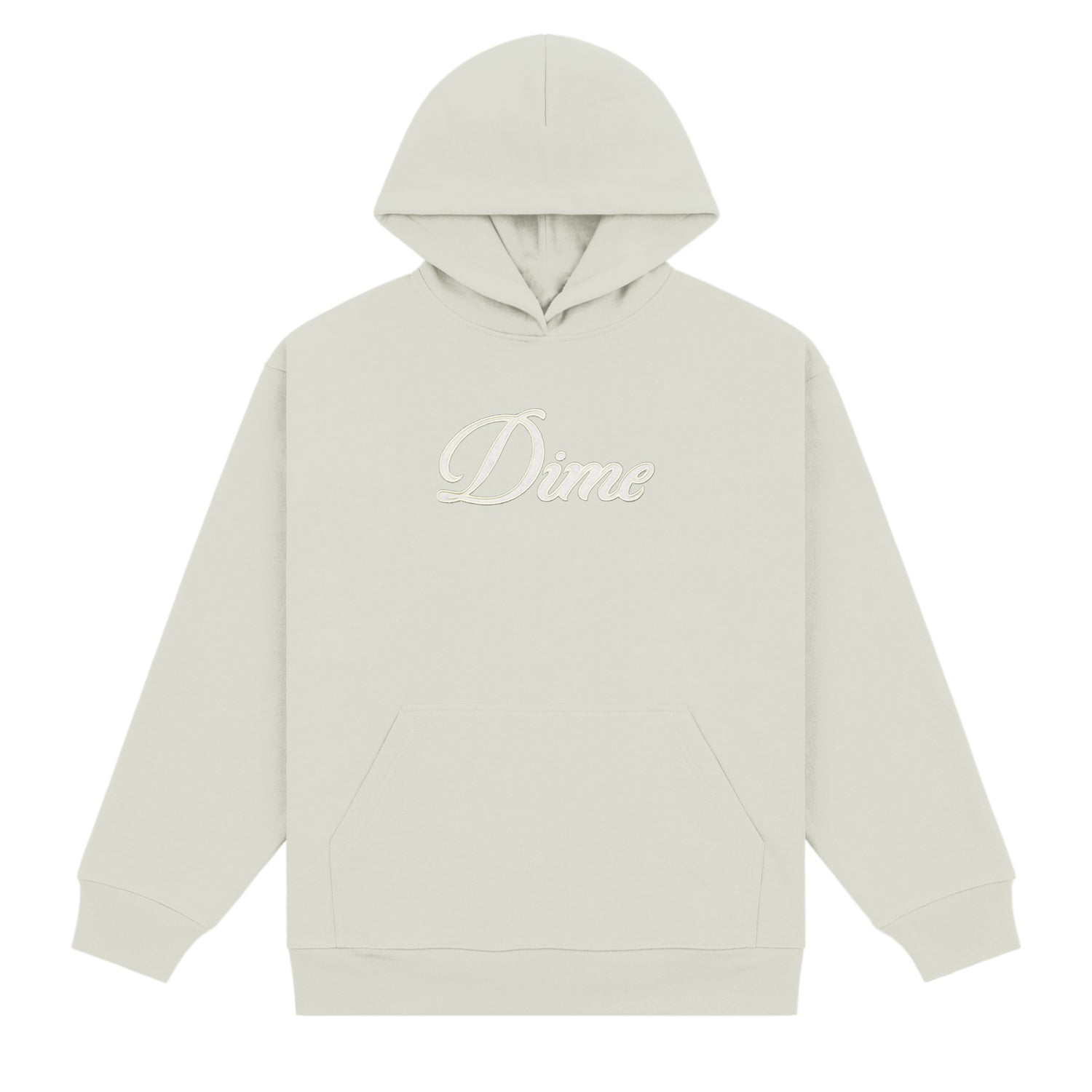 Cursive Hoodie, Charcoal Moss