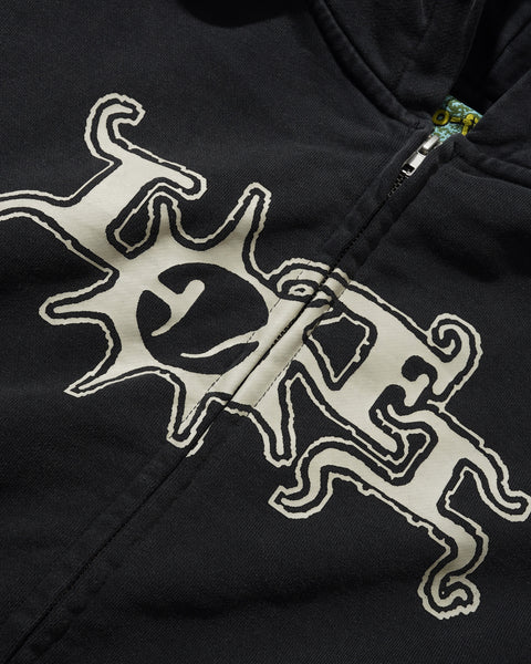 Heatwave Zip-Thru Hood, Washed Black – Lo-Fi