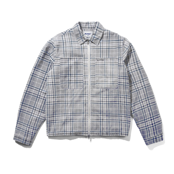 Butter Goods Herringbone Zip Jacket, Washed Plaid
