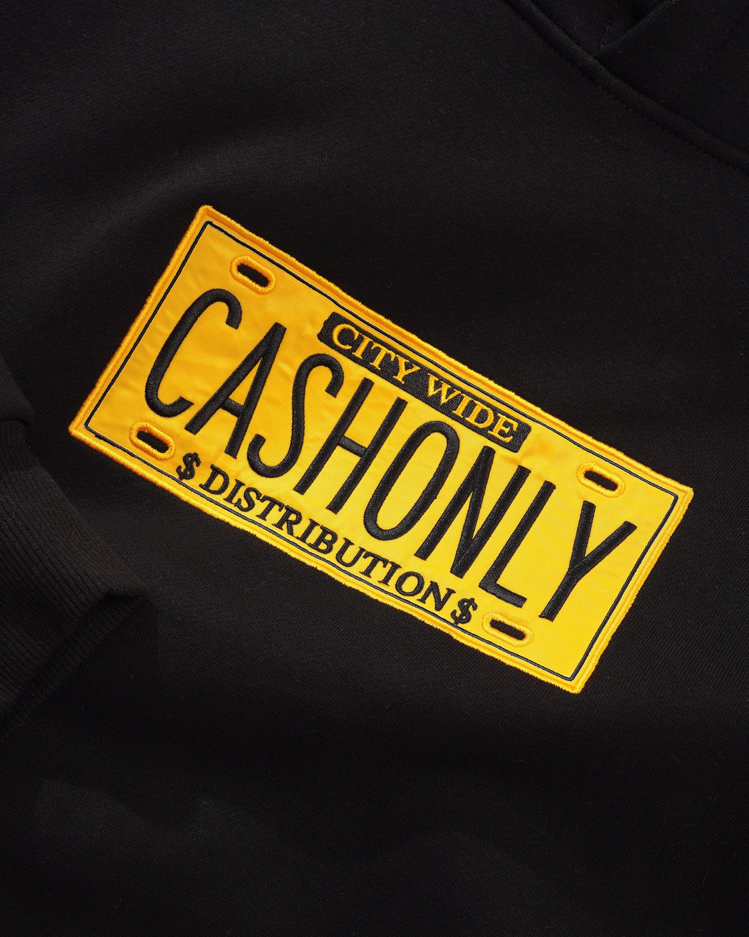 License Plate Pullover Hood, Black