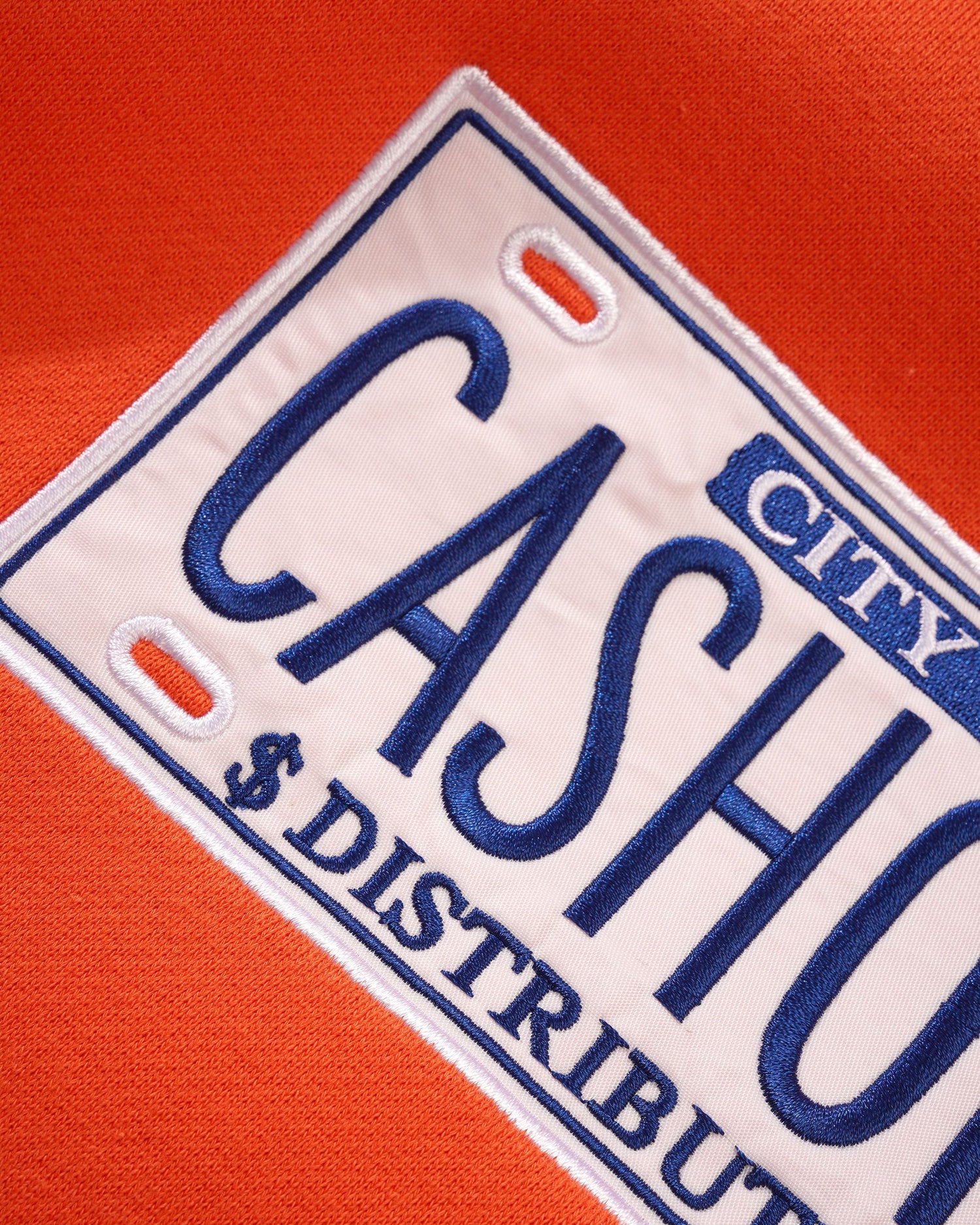License Plate Pullover Hood, Tangerine