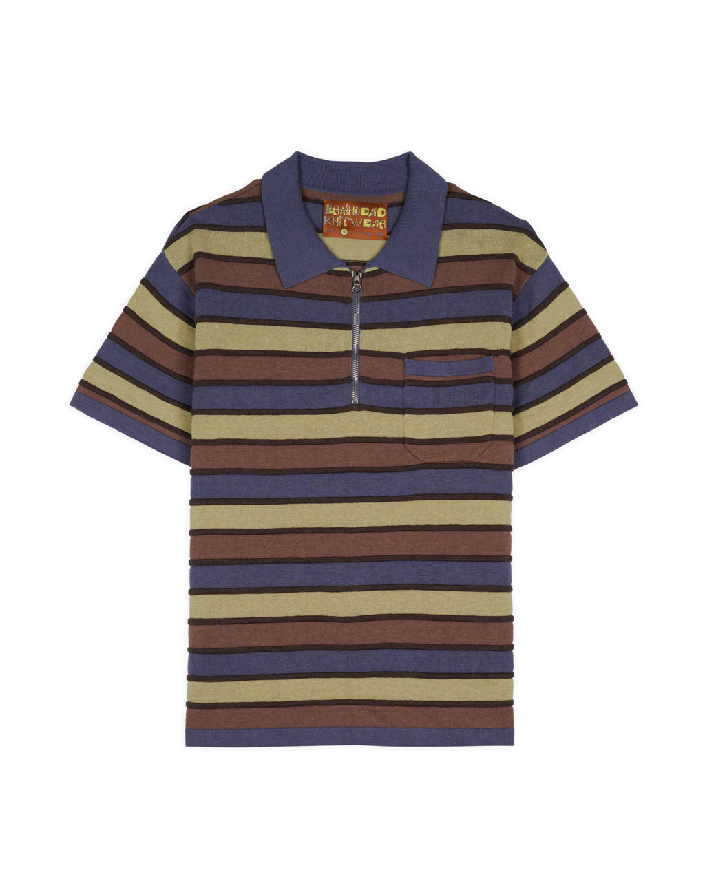 Lifted Stripe Half Zip Shirt, Blue Multi