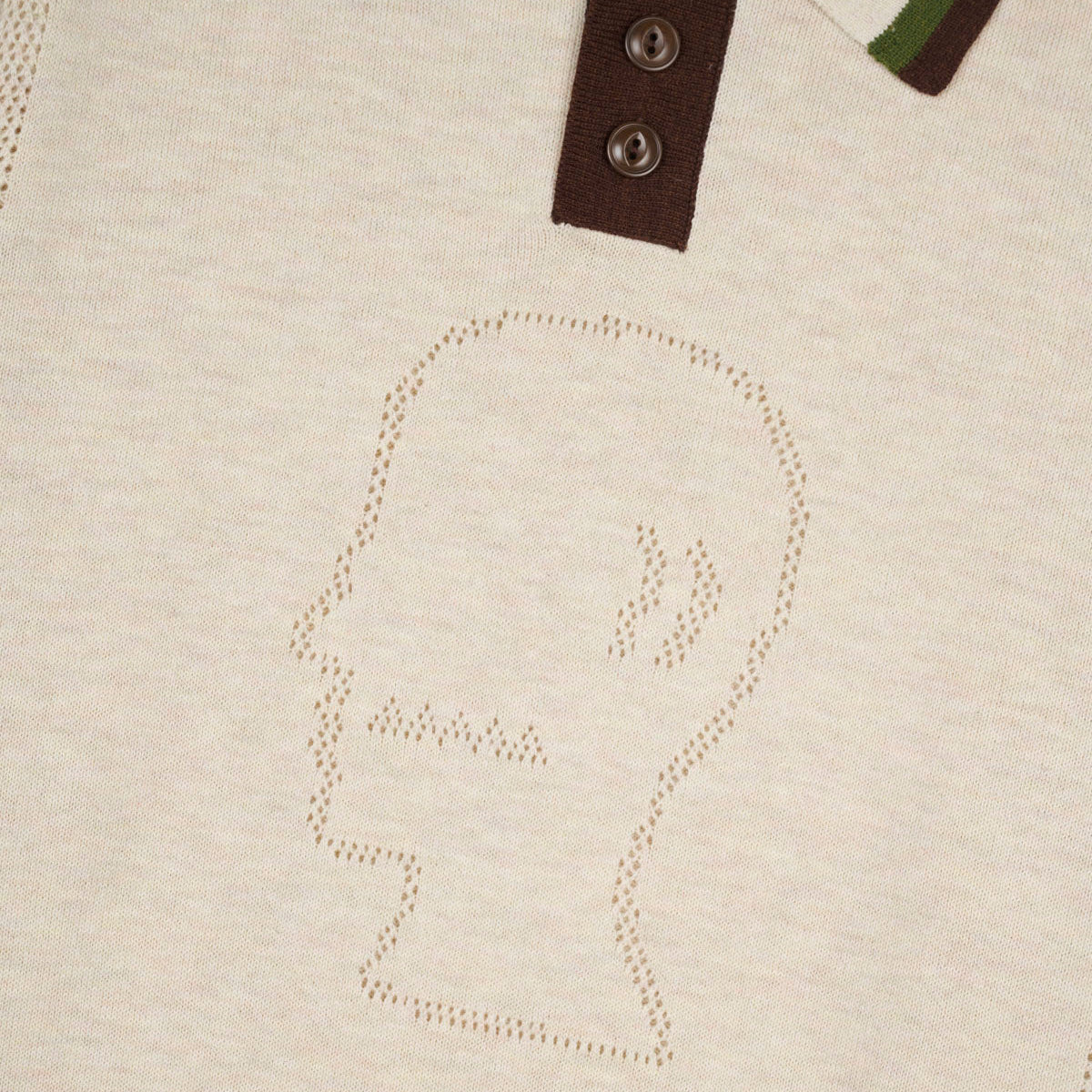 Logo Head Pointelle Polo, Natural