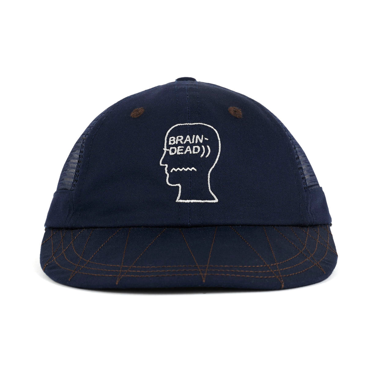 Logohead Long Brim Mesh Panel Hat, Navy
