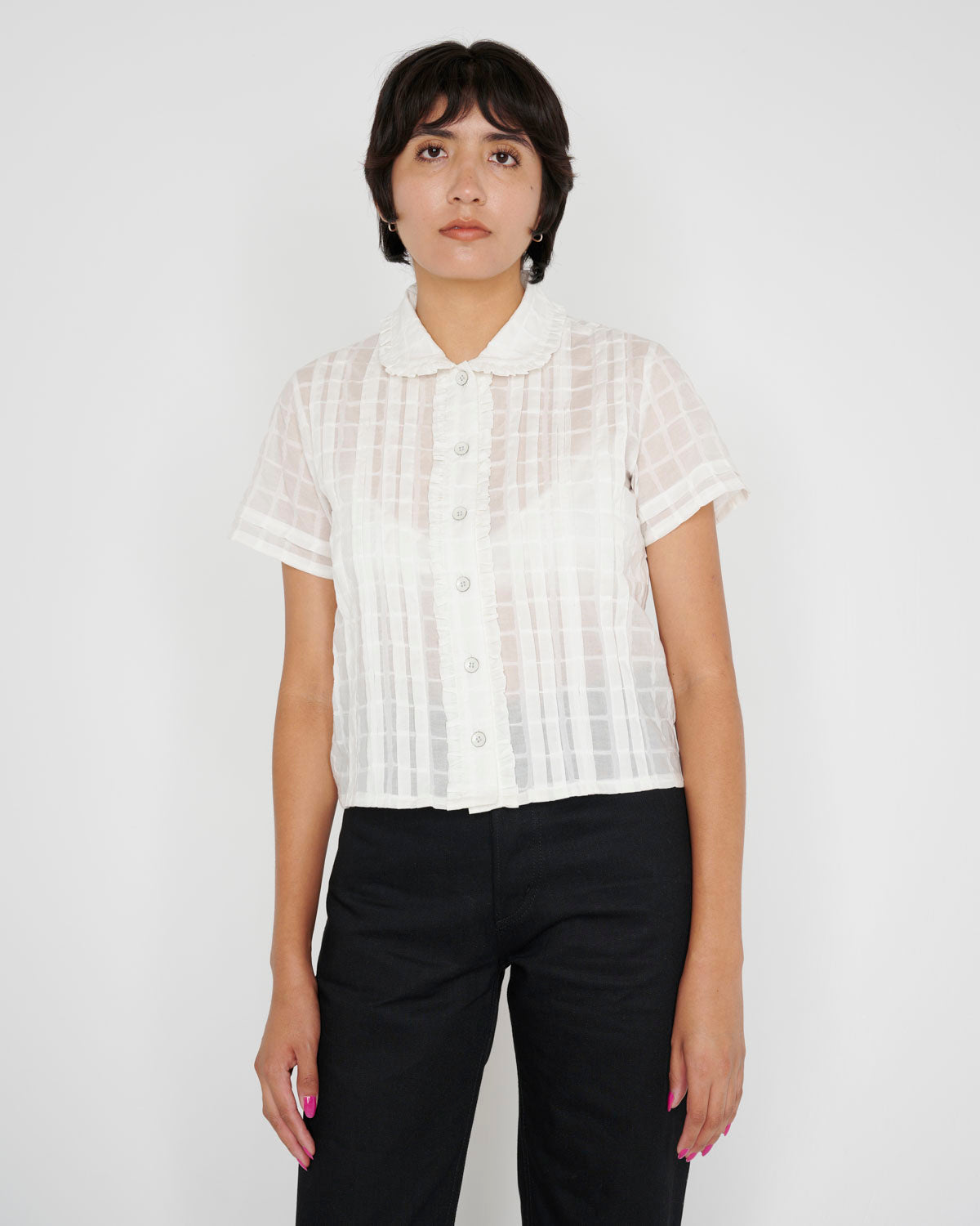 Womens Mercado Square Button Up Shirt, White
