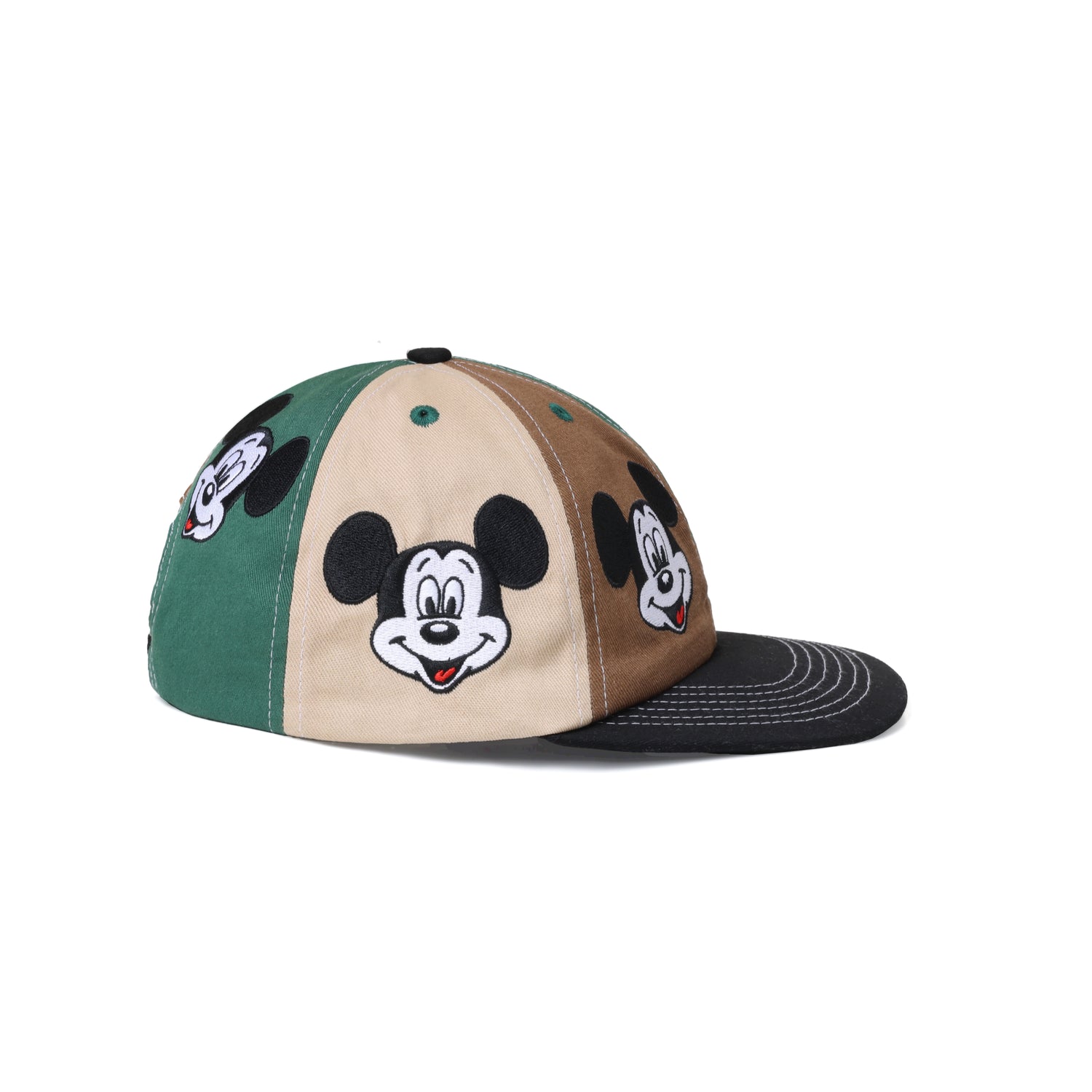 Mickey 6 Panel Cap, Army / Khaki / Black