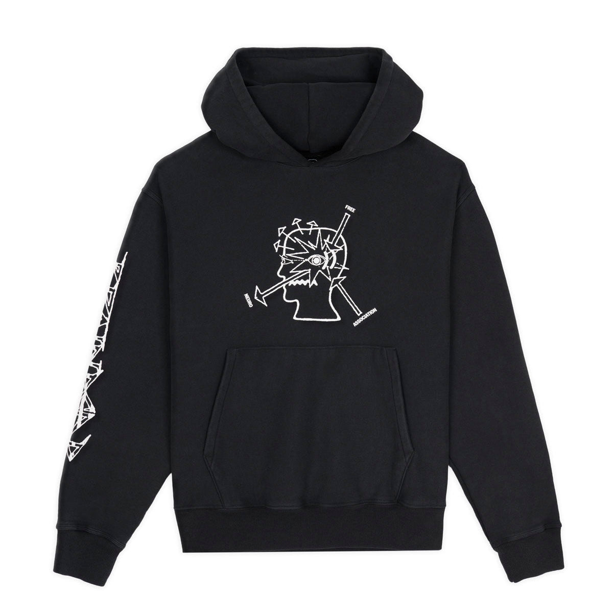 Neuro Free Association Pullover Hood, Washed Black