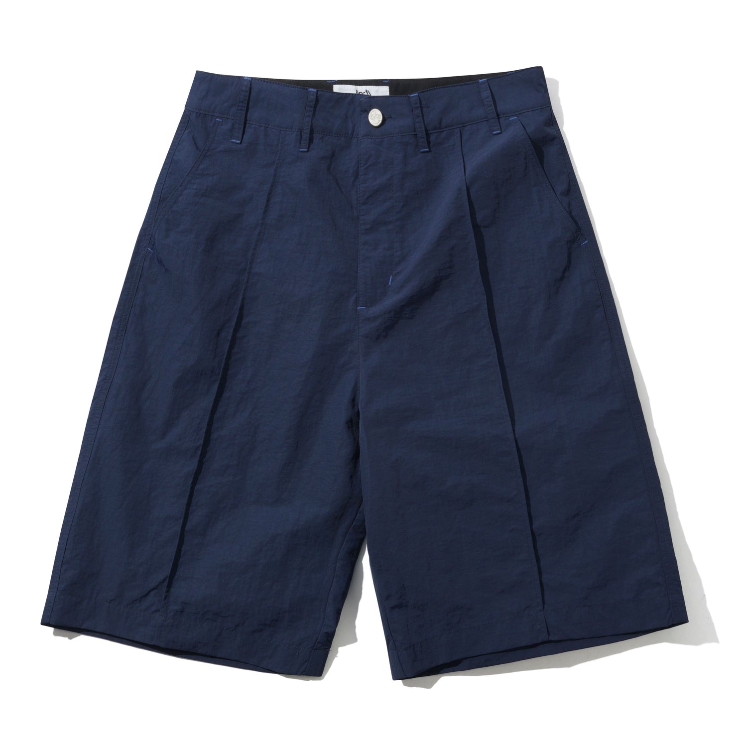 Nylon Ripstop Pleated Shorts, Navy