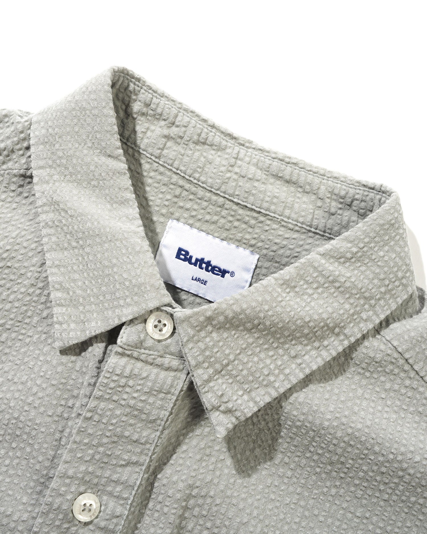 Overdye Seersucker S/S Shirt, Grey