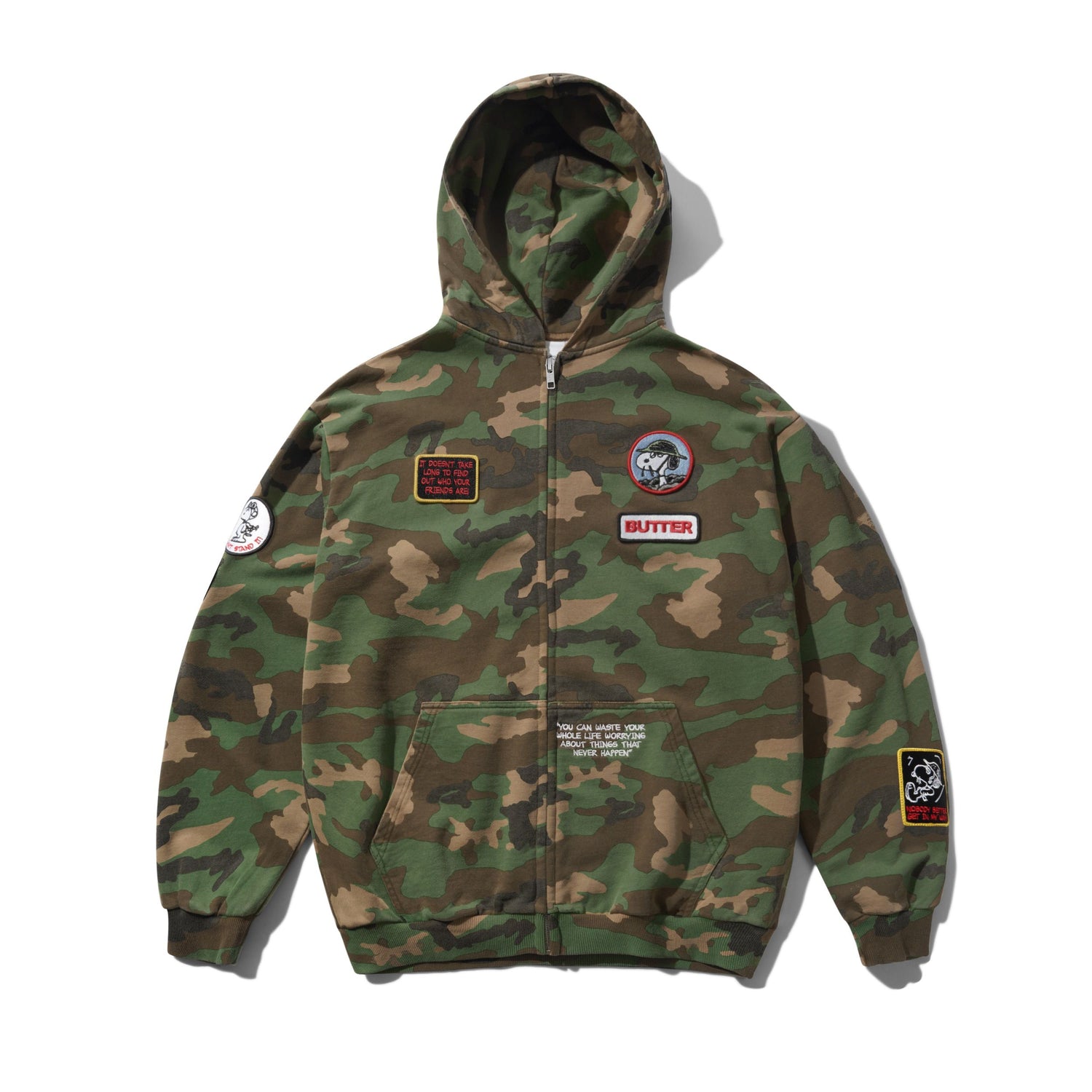 Patches Zip-Thru Hood, Washed Camo