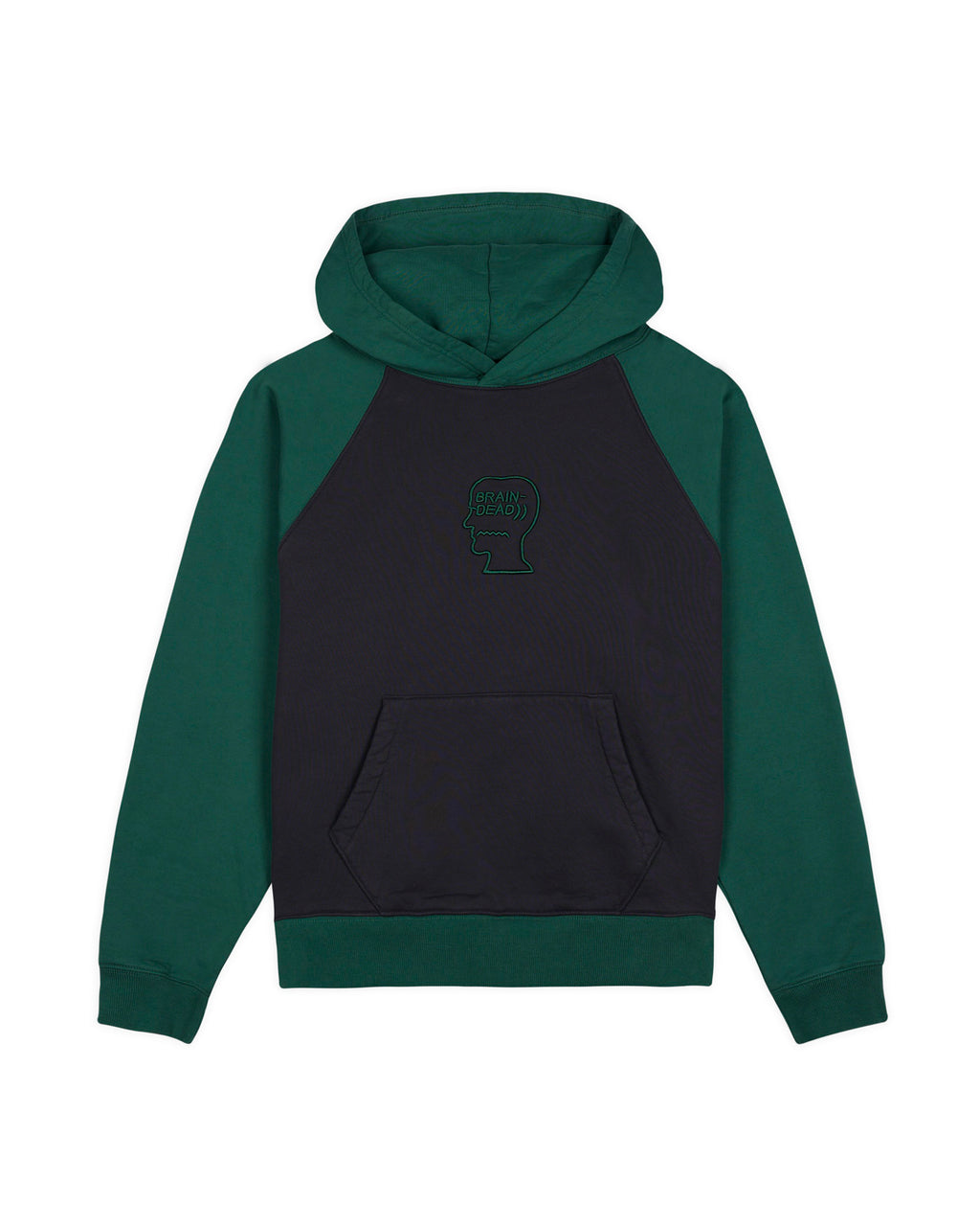 Pigment Wash Logo Head Raglan Pullover, Navy / Green