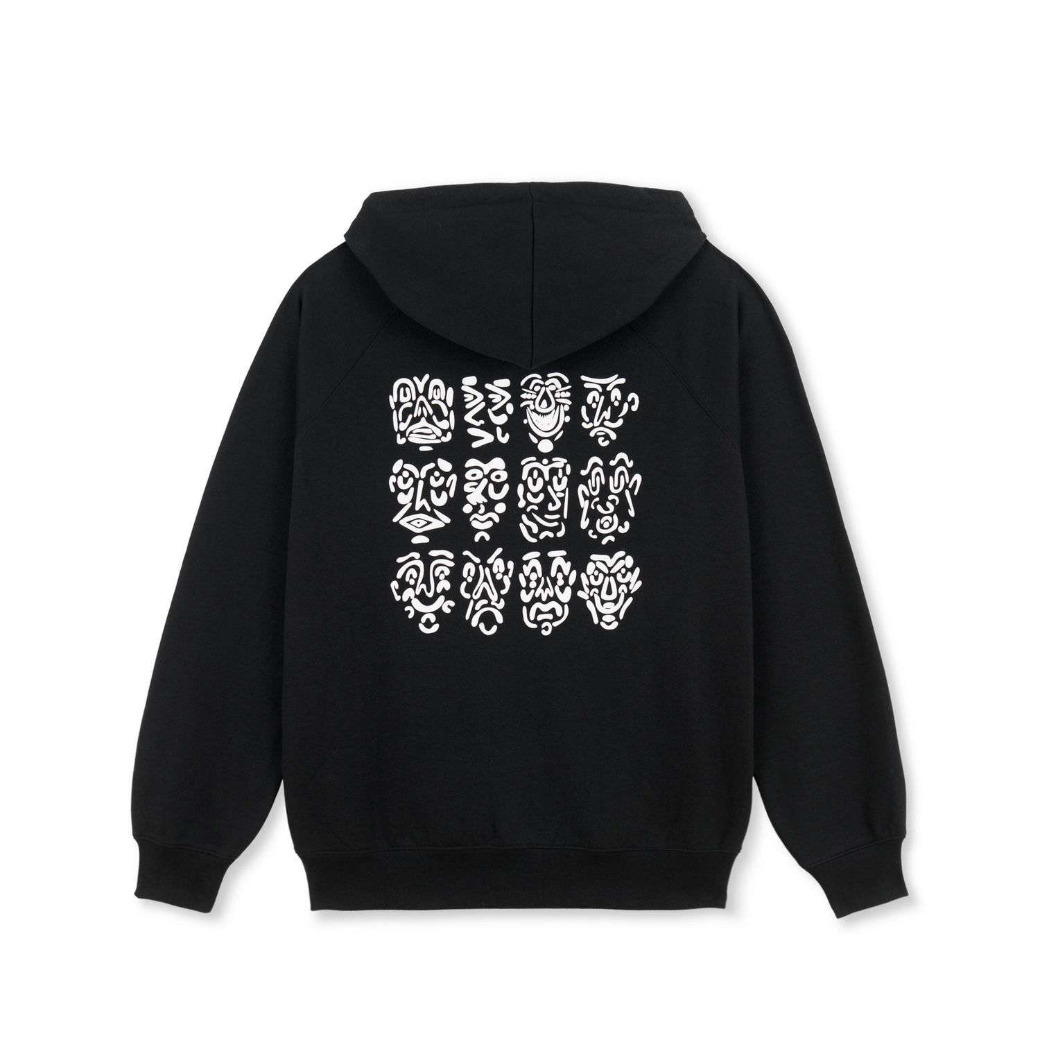 Default '12 Faces' Zip Up Hood, Black