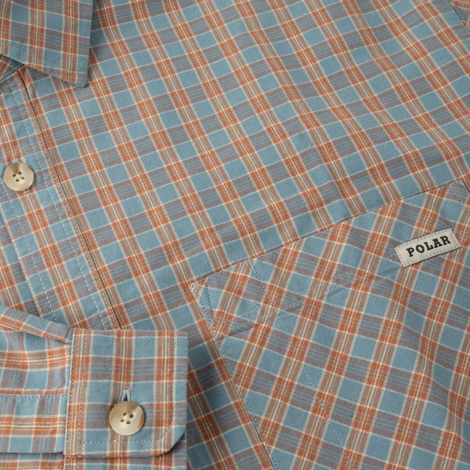 Michell L/S Shirt, Blue / Rust