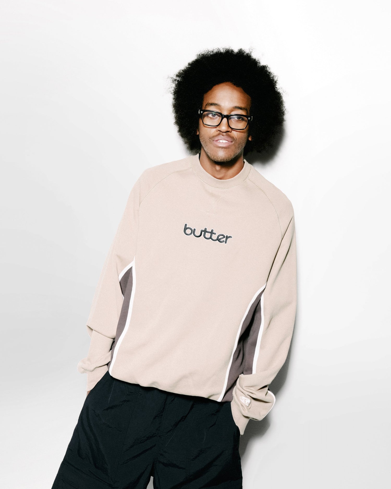 Aspect Crewneck, Fossil / Charcoal
