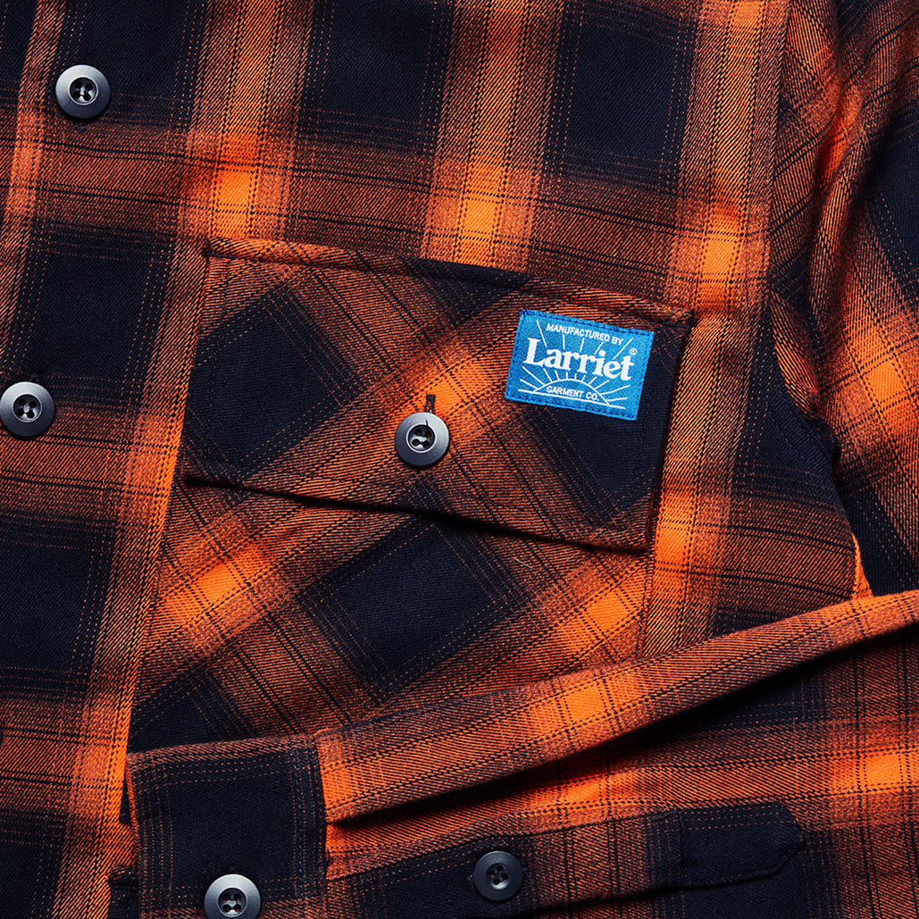 Check Fields Shirt, Navy Orange