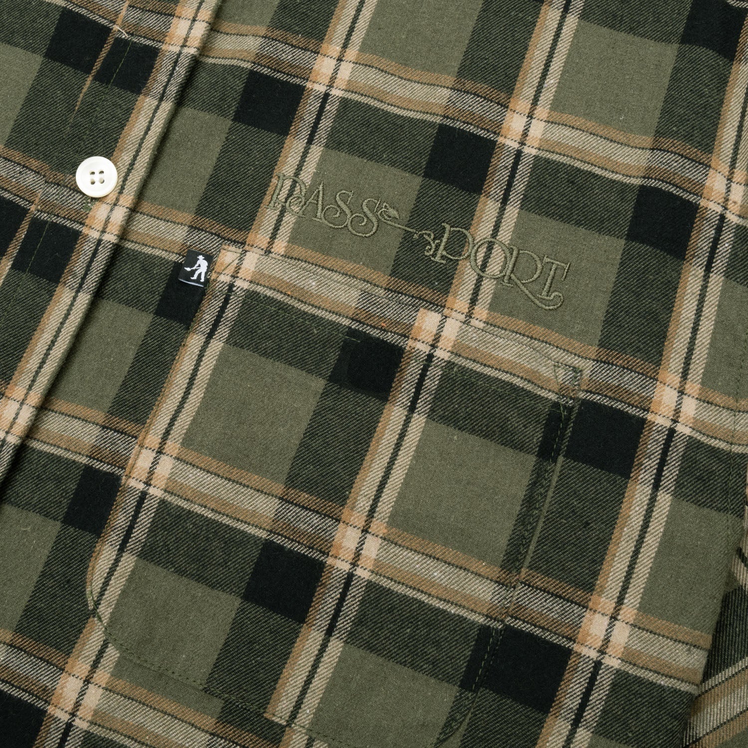 Stem Logo Workers Check L/S Shirt, Moss