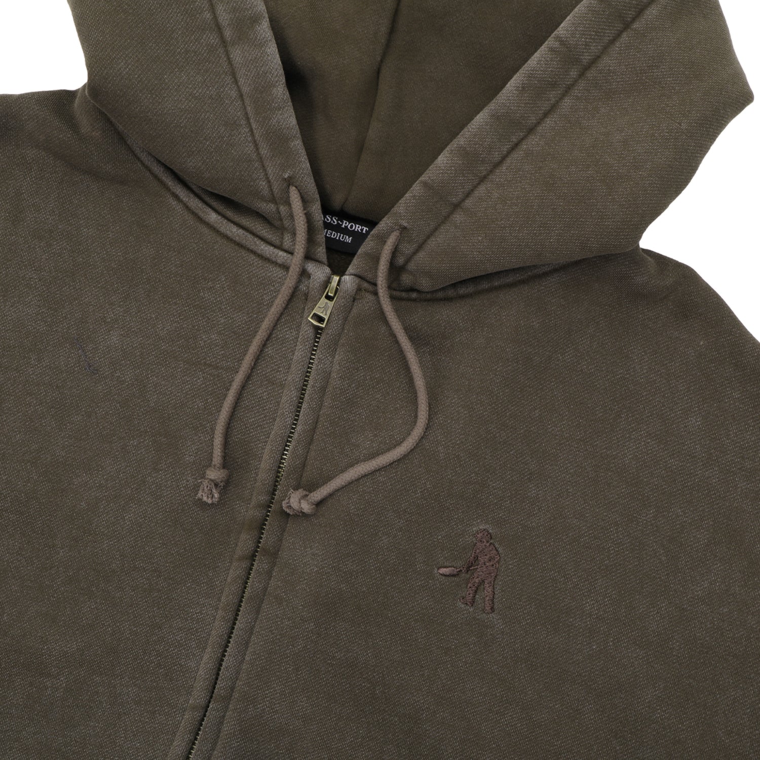 Solid Workers Zip-Thru Hood, Washed Black