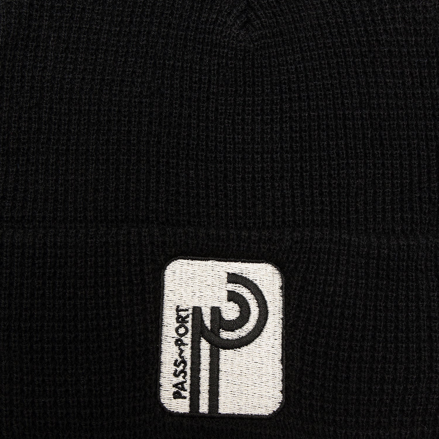 Long Con Waffle Knit Beanie, Black