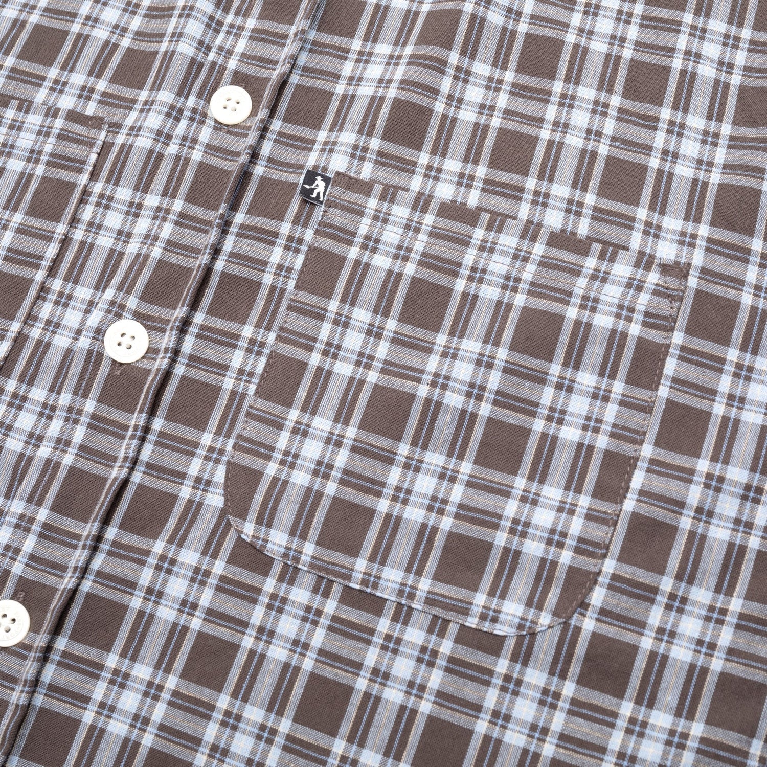 Workers Check L/S Shirt, Choc / Blue