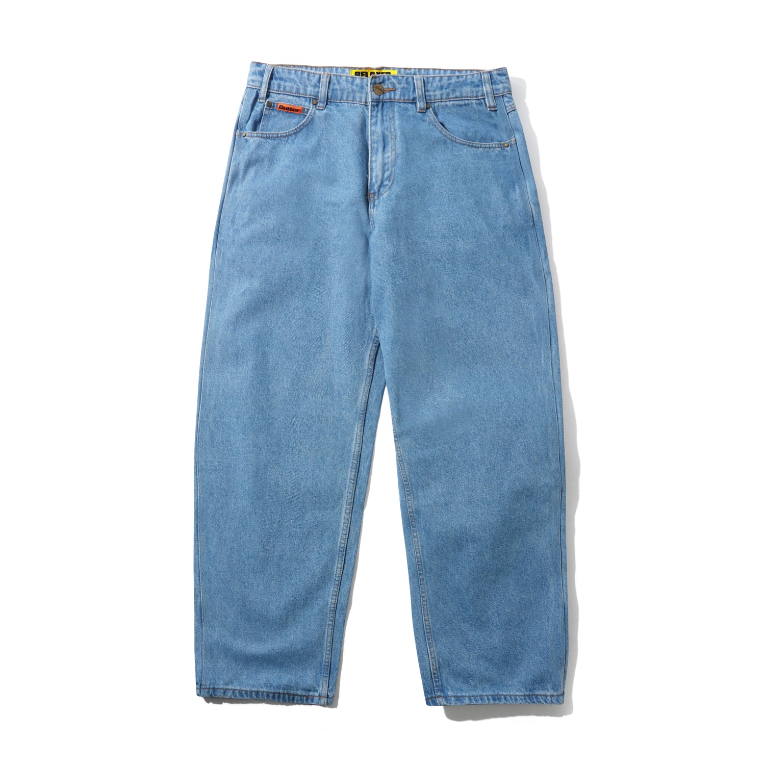 Relaxed Denim Jeans, Washed Indigo