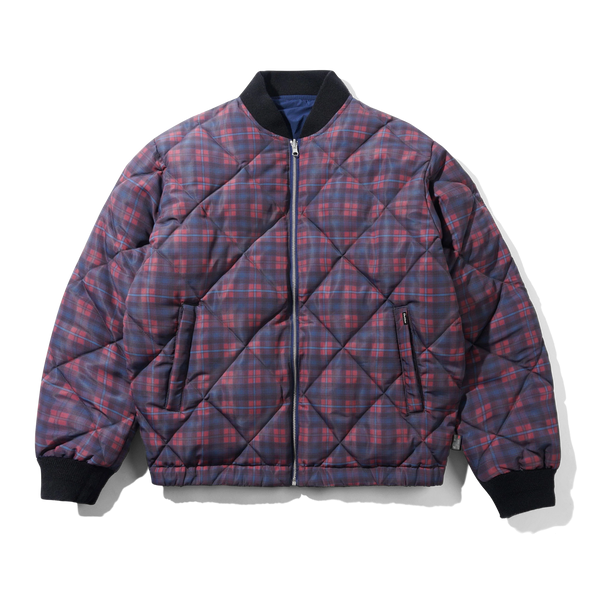 Butter Goods Reversible Bomber Jacket, Navy / Plaid