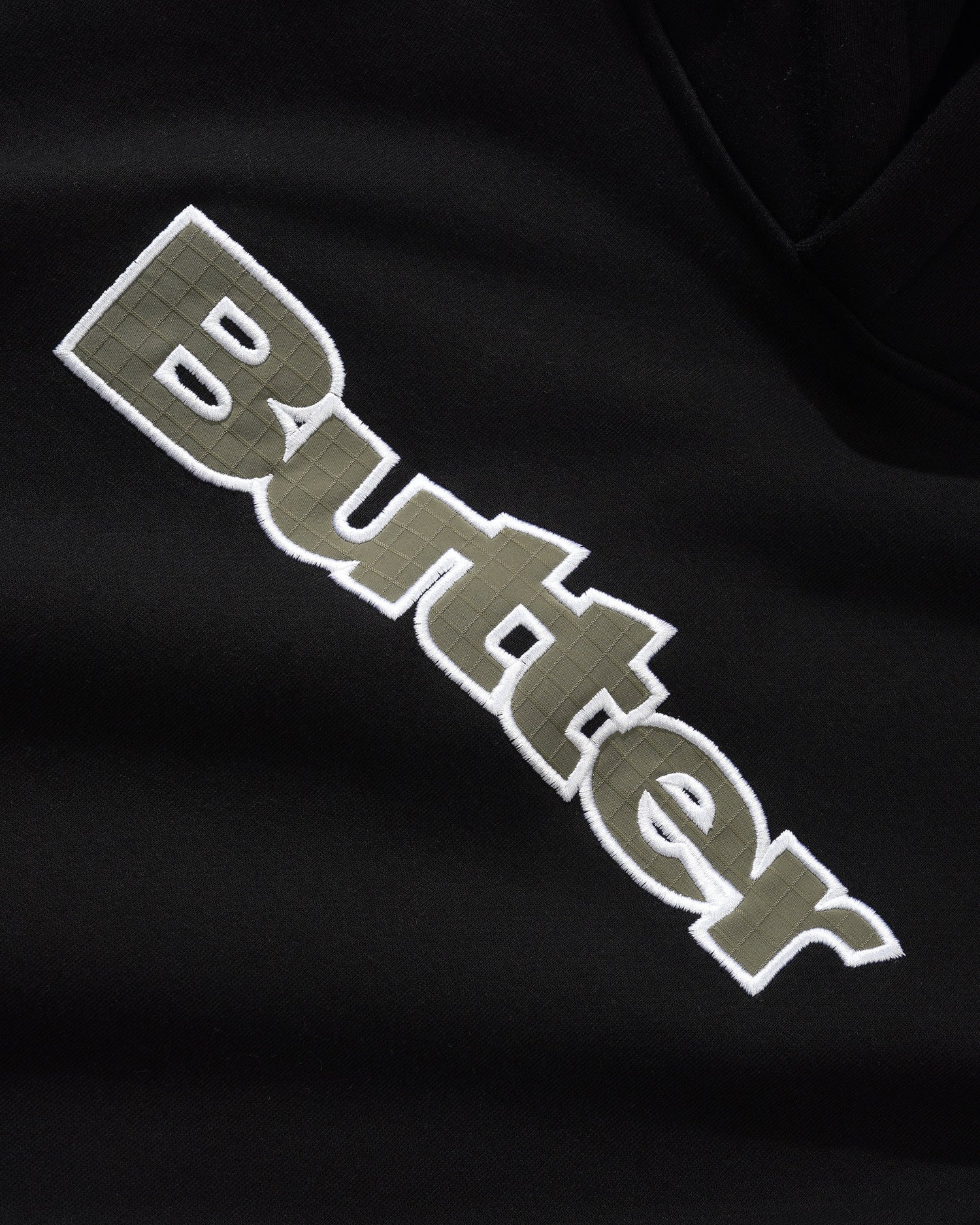 Ripstop Logo Applique Pullover Hood, Black