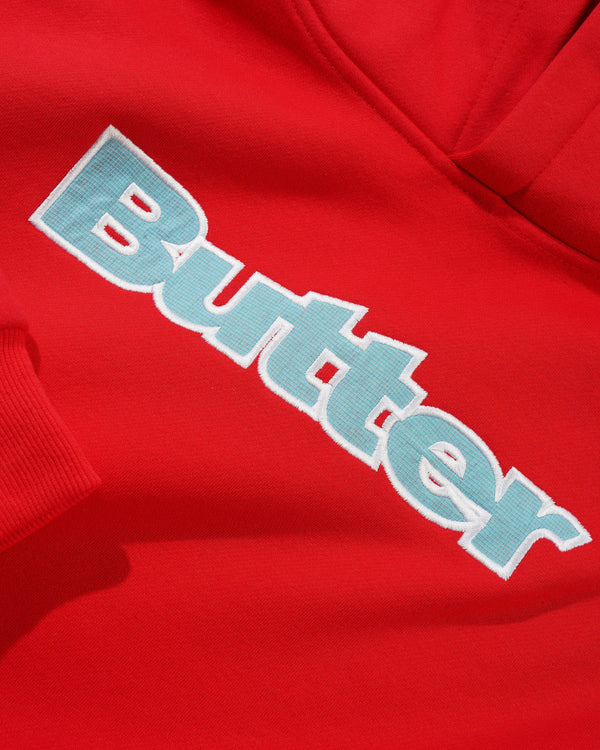 Butter Goods Ripstop Logo Applique Pullover Hood, Red
