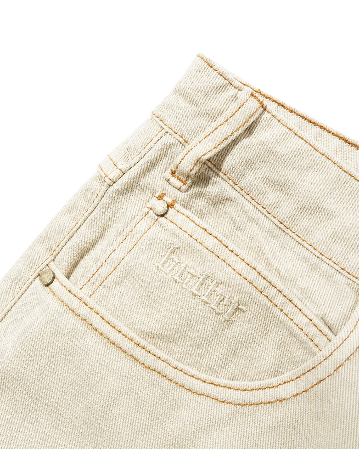 Rivet Denim Jeans, Bone.