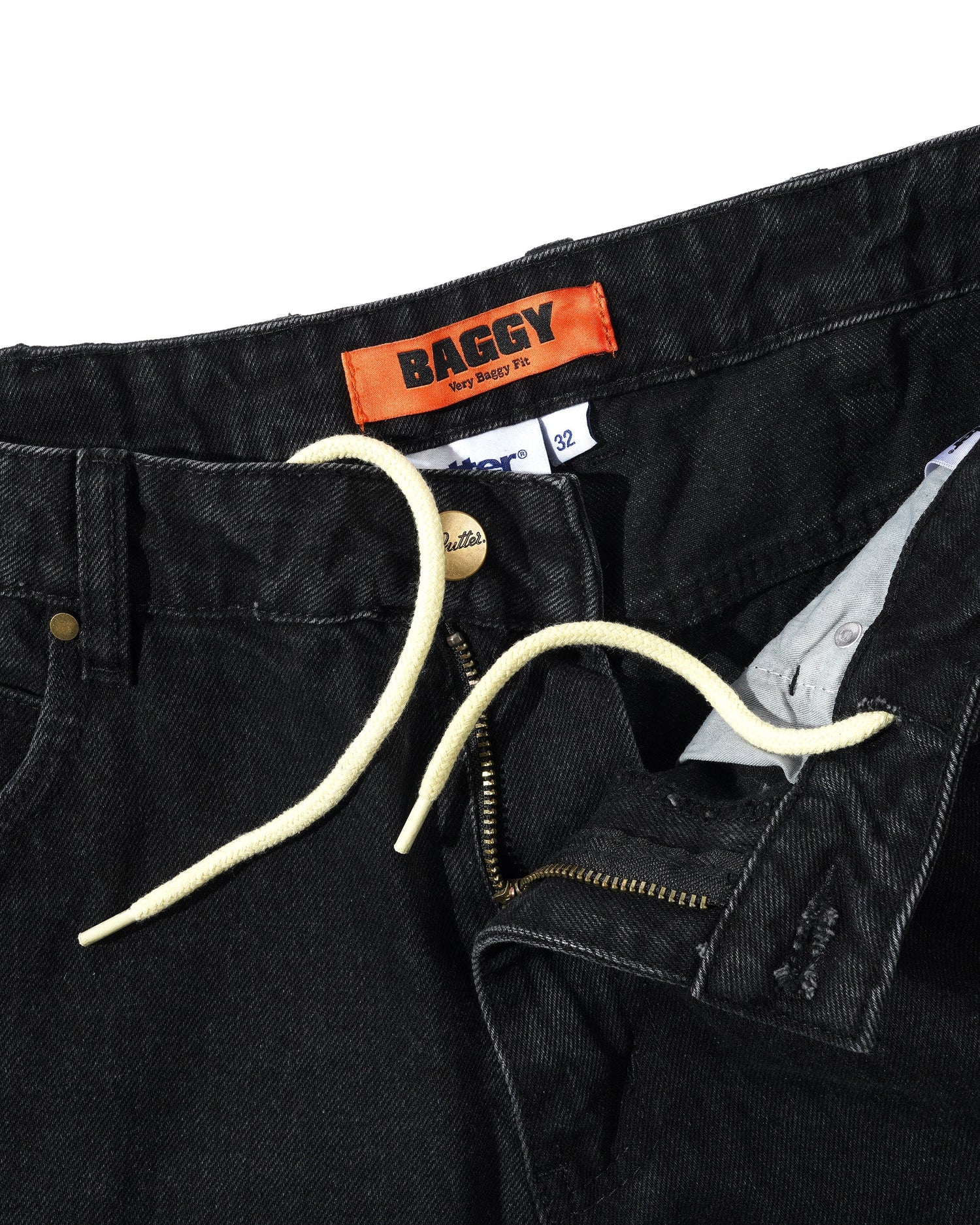 Rivet Denim Jeans, Washed Black