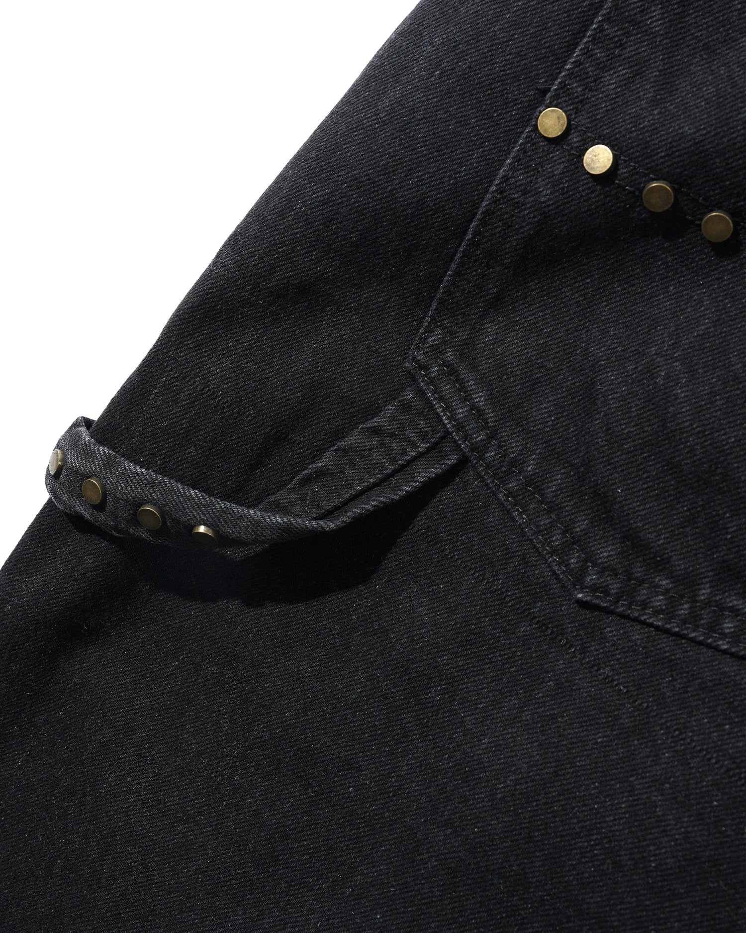 Rivet Denim Jeans, Washed Black
