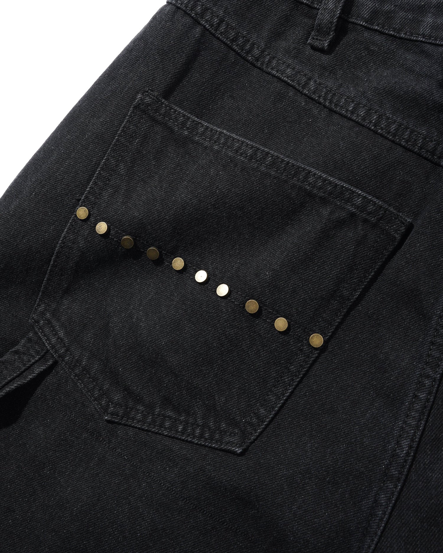 Rivet Denim Jeans, Washed Black