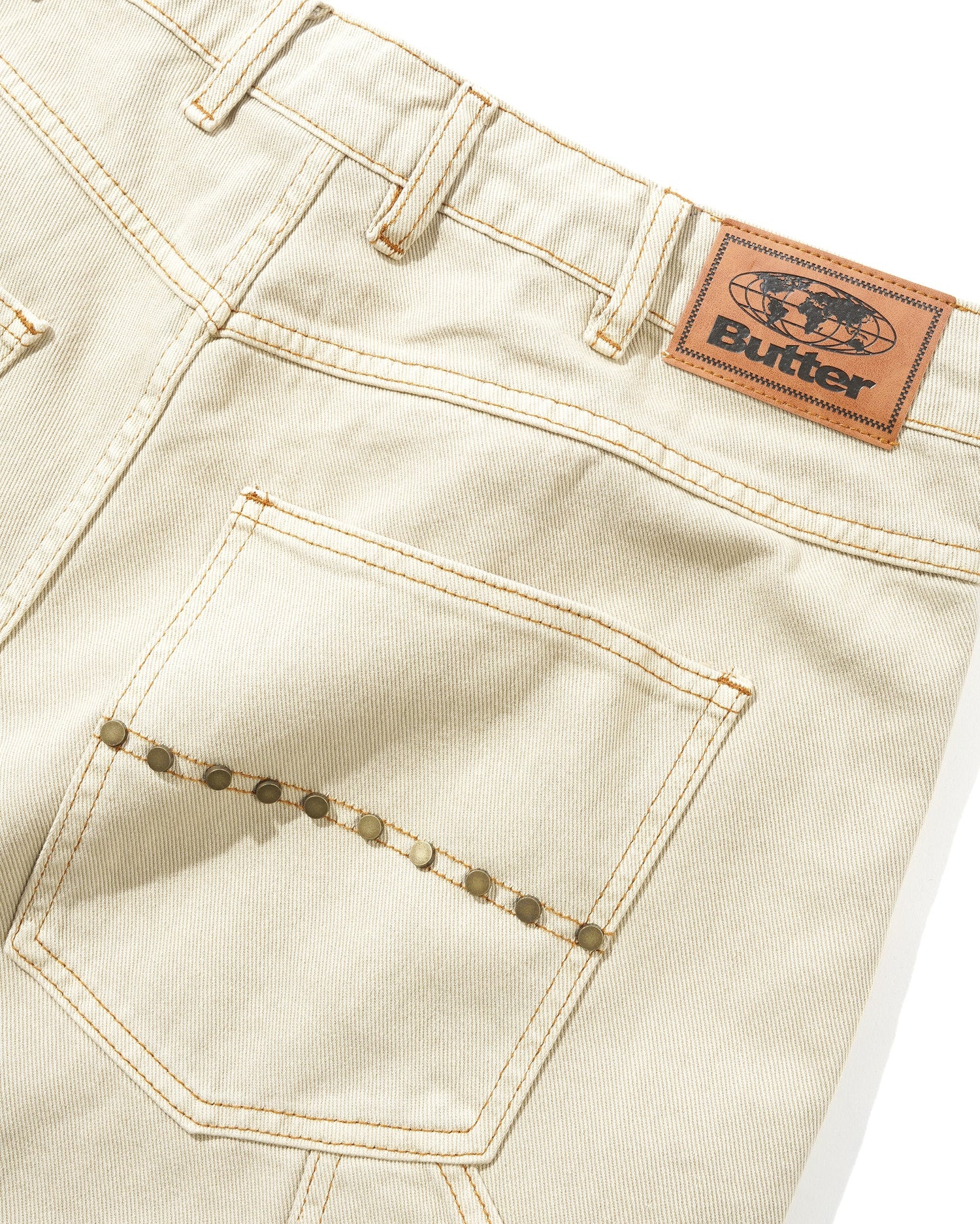Rivet Denim Shorts, Bone