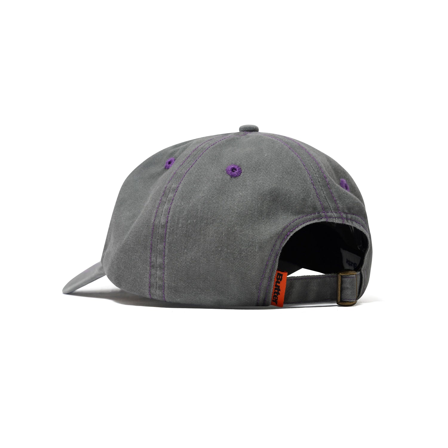 Rounded Logo 6 Panel Cap, Washed Grey
