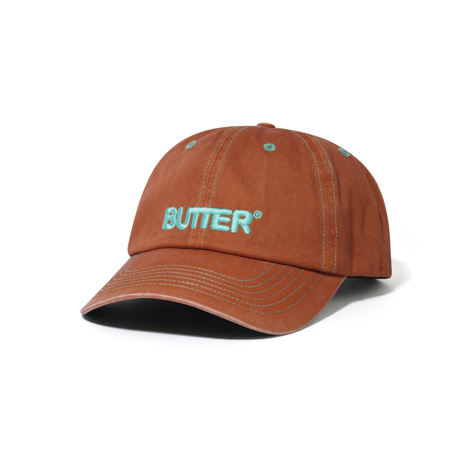 Rounded Logo 6 Panel Cap, Washed Sangria