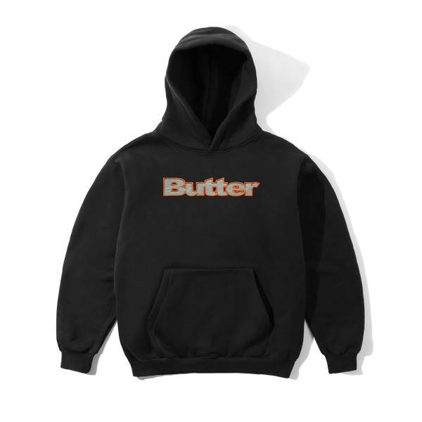 Butter Goods Satin Applique Pullover Hood, Black